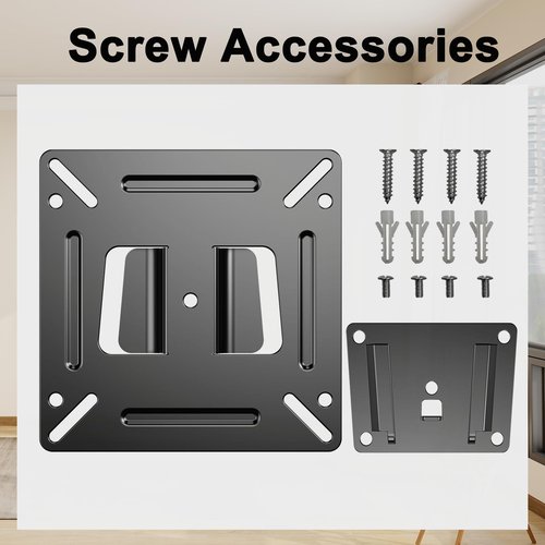 GLWIXY Monitor Wall Mount for Most 14-24 Inch LED LCD OLED Flat Screen TV and Computer, Max VESA 100x100mm and Weight Capacity Up to 30lbs for Camper Boat RV Small Monitor Mount Bracket 2pcs Black