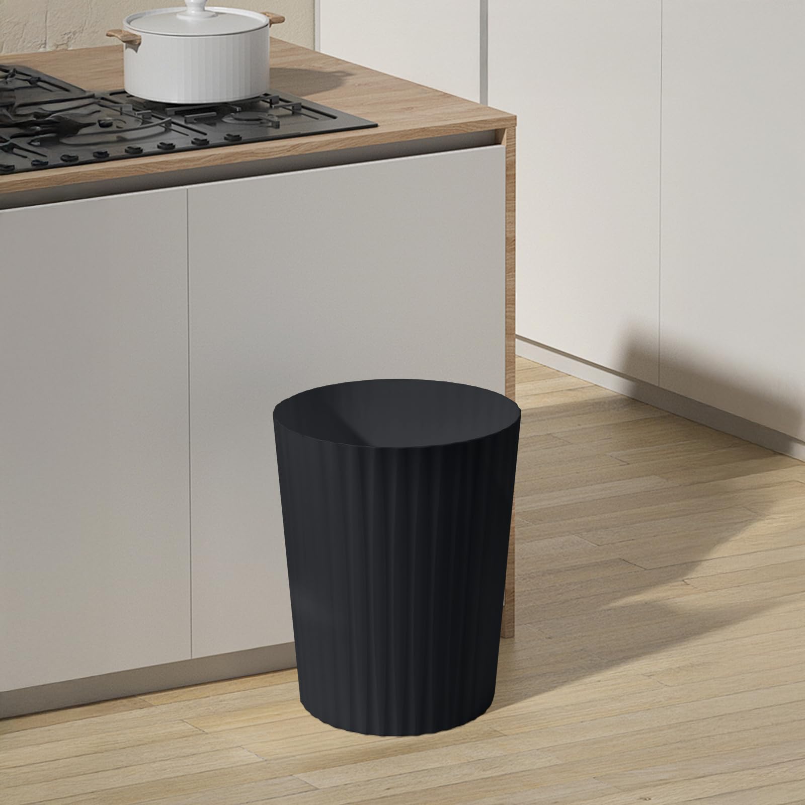 TEIUKAX Trash Can - Small Waste basketbin - 2 Gallon- for Office,Home,Bathroom,Kitchen - Black