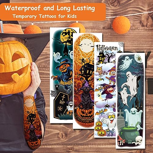 CHARLENT Kids Halloween Full Arm Temporary Tattoos - 11 Sheets