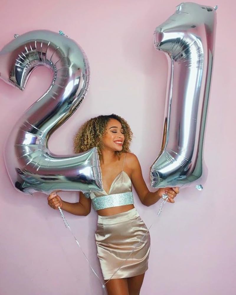 Numbers Balloon - 40 Inch Large Silver 3 Balloon for Birthday Party Decor | Perfect for Three-Year-Old Celebrations