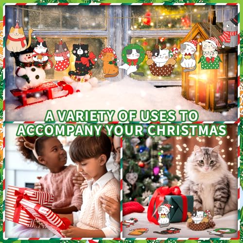 Cute 40 Pack Christmas Cat Ornaments Set Holiday Tree Decorations