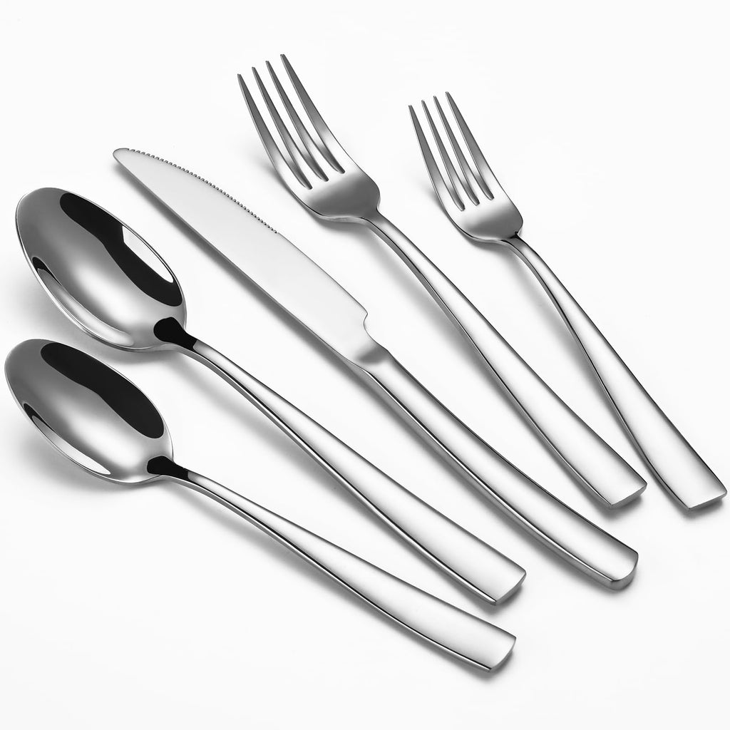 8-Piece Salad Forks Set, Food Grade Stainless Steel Silverware Dinner Fork, Flatware Forks Use for Home, Kitchen, Restaurant, Dishwasher safe - 7 Inches