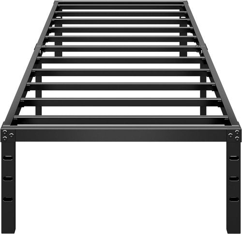 HLIPHA Metal Platform Bed Frame - 14-Inch Tall Twin Size with Sturdy Slat Support | Easy Assembly, Black