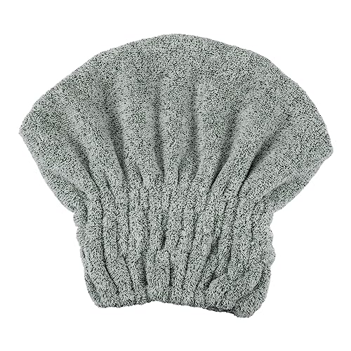 VOCOSTE Charcoal Fiber Hair Drying Towel Cap - Lightweight Gray