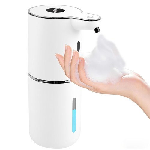 Ipefan Automatic Soap Dispenser,6-Level Foaming Hand Soap Dispenser,Touchless Dish Soap Dispenser for Kitchen Sink Bathroom,Ipx5 Waterproof,1200mah Rechargeable,12.8oz/380ml,Wall Mount & Countertop