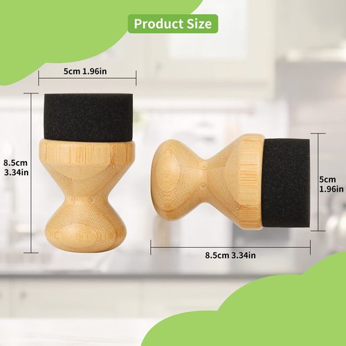 DEBETOOL 2Pack Cutting Board Oil Wax Applicator for Food Grade Mineral Oil Board - Natural Bamboo Applicator for Cutting Boards，Wooden Spatula，Spoon and Other Utensils