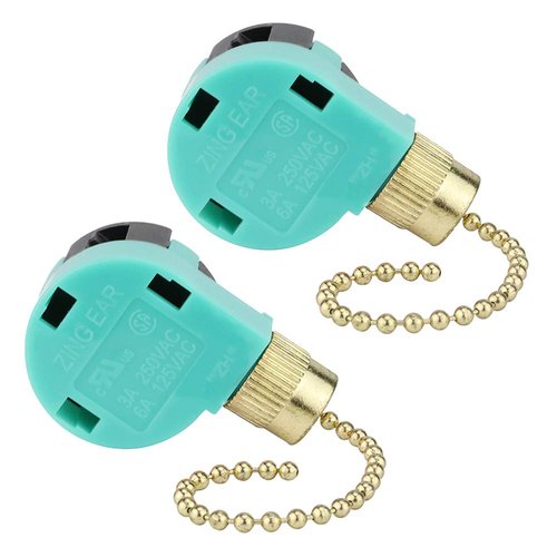 Ceiling Fan 3 Speed Pull Chain Switch Control Replacement, 2PCS Brass