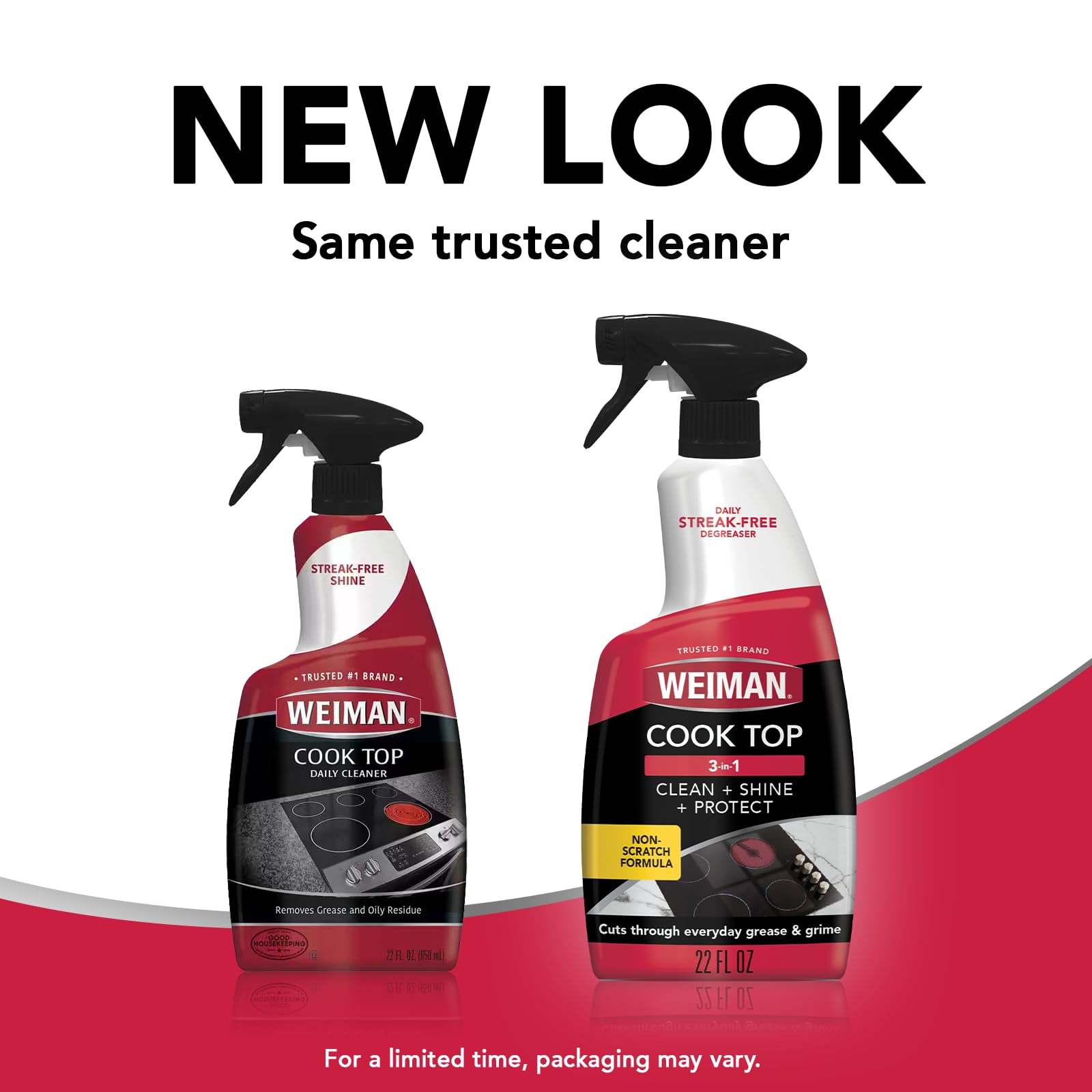 Weiman 2-Pack Cooktop Cleaning Spray & Microfiber Cloth – Cooktop & Oven Cleaner for Streak & Residue Free - Non-Abrasive Degreaser Safe for Glass & Ceramic