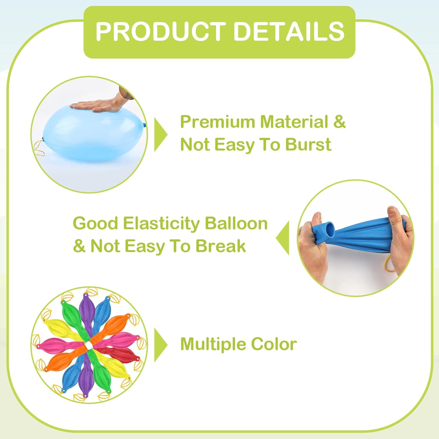 Skiennix Punch Balloons - 30pcs Thickened Neon Heavy-Duty Balloons with Rubber Band Handles for Parties & Favors