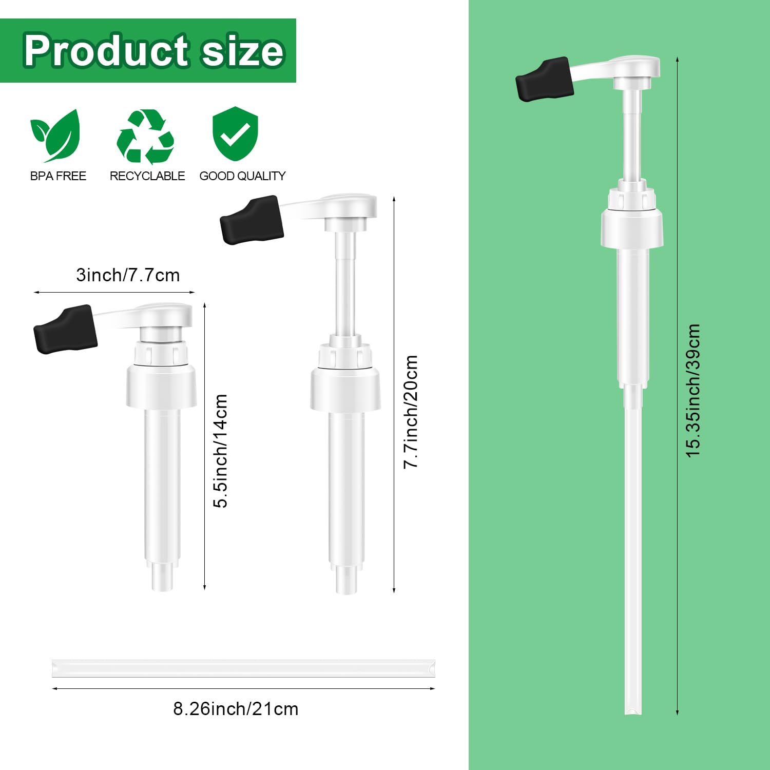 2pcs White Syrup Pump 750ml Glass Bottle White Coffee Syrup Pump with Tip Cap(2) Compatible with Monin Glass Bottles