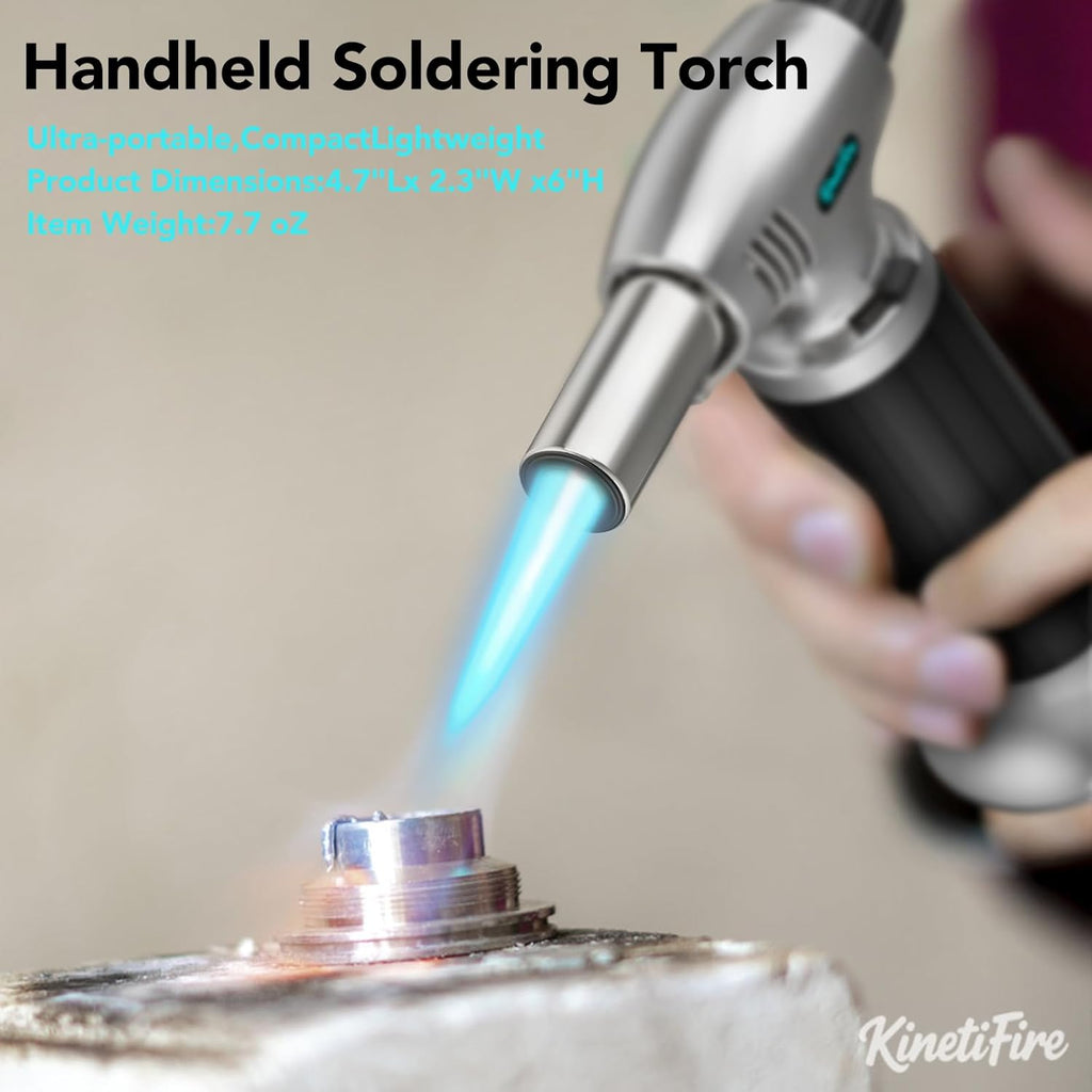 Skiennix Butane Torch Lighter - Refillable Kitchen Torch with Safety Lock & Adjustable Flame