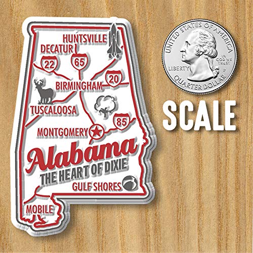 U.S. Premium State Map Magnet Set by Classic Magnets, 51-Piece Set, Collectible 3D Rubber Vintage-Style Souvenirs and Gifts Made in The USA