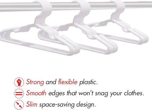 Kids Hangers 100 Pack by [Brand Name] - Durable Non-Slip Plastic Hangers for Baby & Toddler Clothes, 11.6 Inch