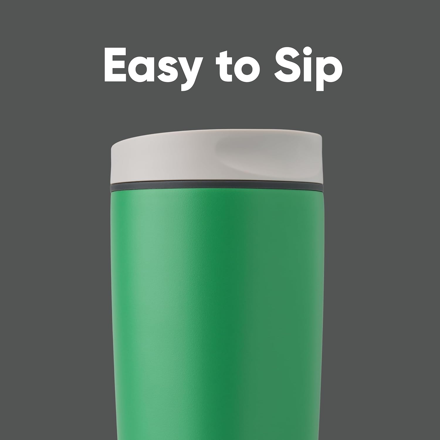 Owala SmoothSip Insulated Stainless Steel Coffee Tumbler - Reusable 20 oz Hot & Iced Coffee Mug | Grey/Green