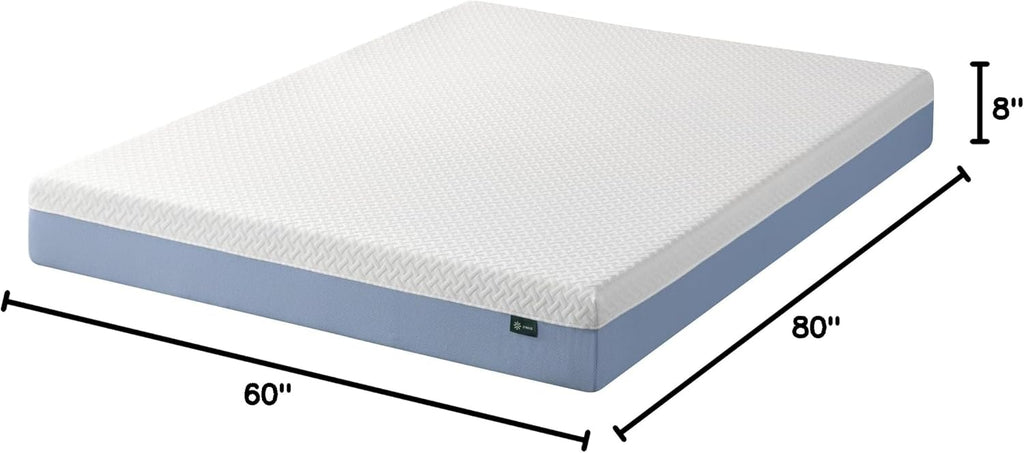 Zinus 8 Inch Queen Memory Foam Mattress - Cooling Comfort, Fiberglass-Free, Medium Feel, Safe Materials