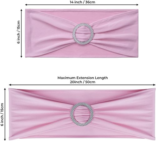 Babenest Spandex Chair Sashes - 30PCS Premium Stretch Covers with Buckle Slider for Weddings & Events | Pink