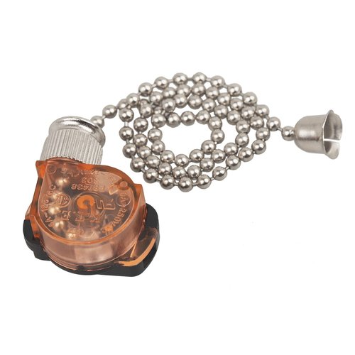 2 Pcs Ceiling Fan Light Switch, E87438 Fan Lamp Switch with 11" Beaded Pull Chain, ON-Off, 6A 125VAC, Electrical Pull Chain Switch for Wall Lamps, Cabinet Light and More