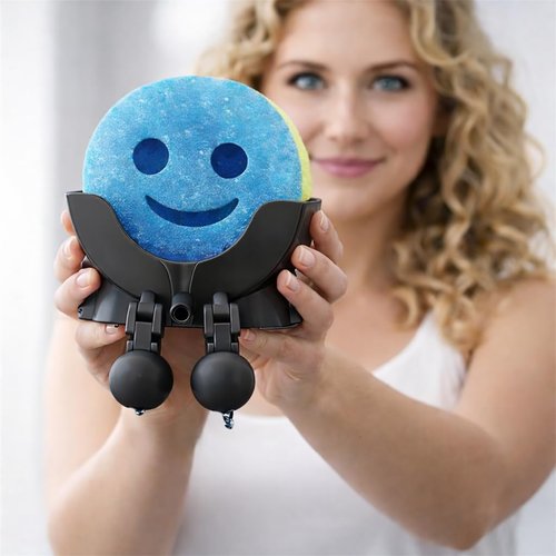 Drip Daddy Peeing Sink Caddy Rack with Drainage – Funny Scrub Sponge Holder & Soap Organizer, Compact Kitchen Countertop Storage Stand Accessory (Black)