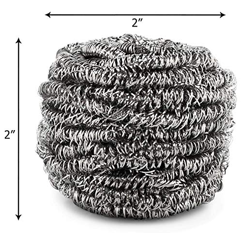 SCRUBIT 6 Pack Stainless Steel Scourer Pads for Heavy Kitchen Cleaning