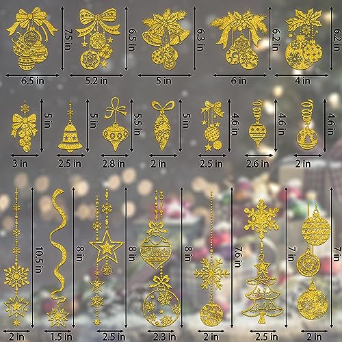 Christmas Snowflake Window Clings - Glitter Static Decals (4 Sheets)