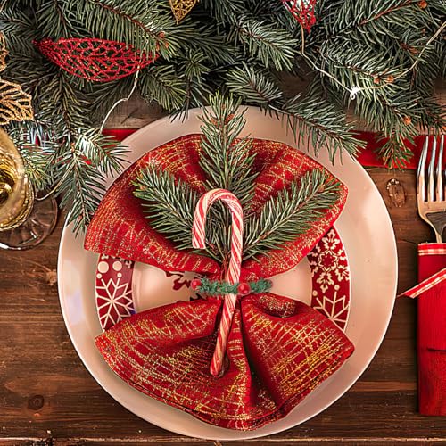 Christmas Wreath Napkin Rings - Set of 12 Berry Decor