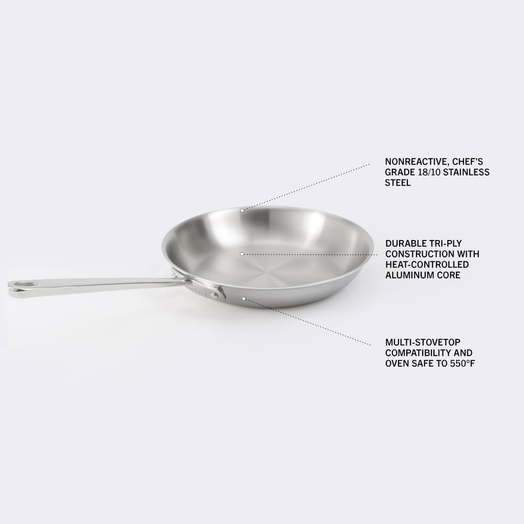 Martha by Martha Stewart 3-Quart Triply Stainless Steel Low Saucepan w/Lid