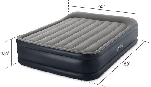 Intex Dura-Beam Plus Deluxe Pillow Bed - Twin Size with Built-in Electric Pump - 16.5in Height, 300lb Capacity