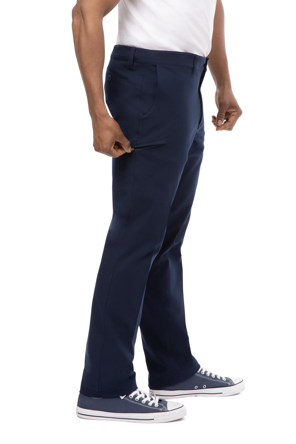 Chef Works Men's Stretch Fit Chino Pants, Navy, 32