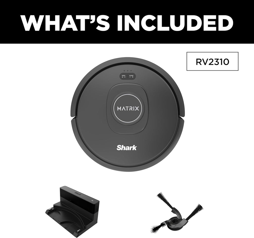 Shark RV2310 Robot Vacuum - Self-Cleaning Brushroll for Pet Hair | Precision Home Mapping, Wi-Fi, Black/Silver
