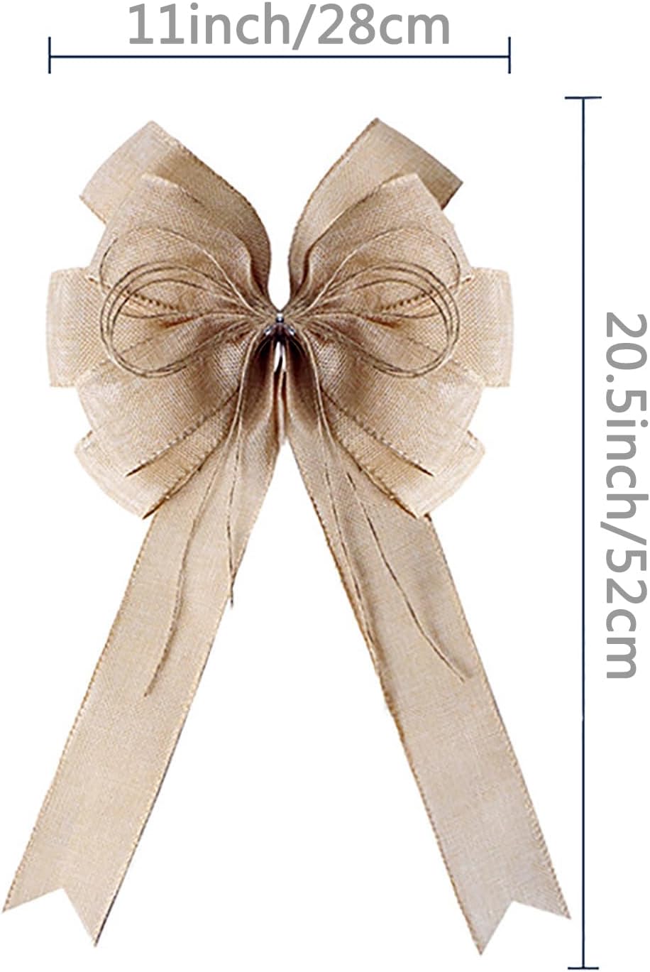 Burlap Wreaths - Large Jute Door Bows | Perfect Christmas Tree Topper for Weddings & Holidays