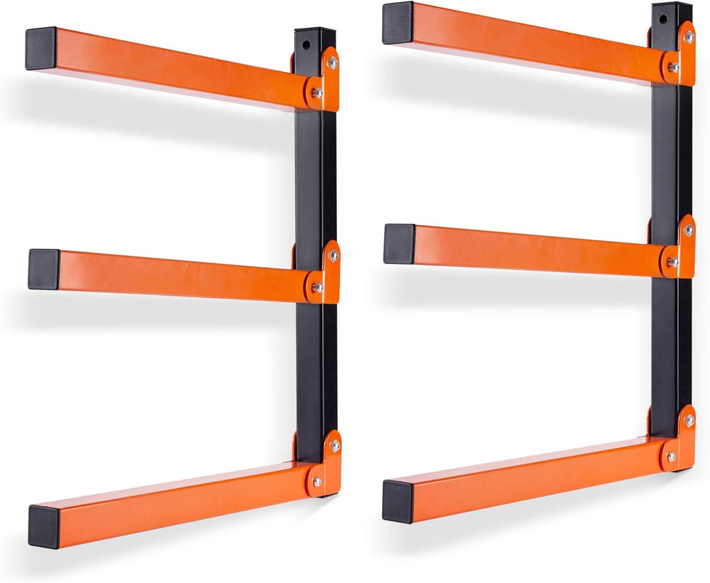 Ultrawall Wall Mount Wood Organizer - 3-Level Lumber Storage Rack for Indoor & Outdoor Use | 2 Pack