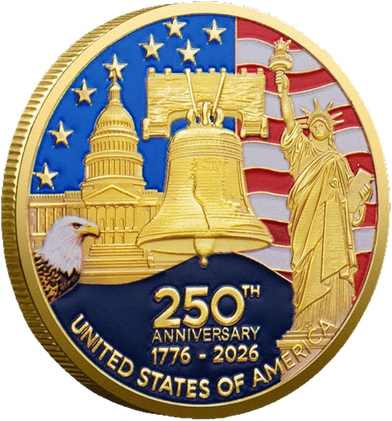 U.S. Army Commemorative Gold-Plated Challenge Coin - Double-Sided High Relief Military Collectible (1776-2026)