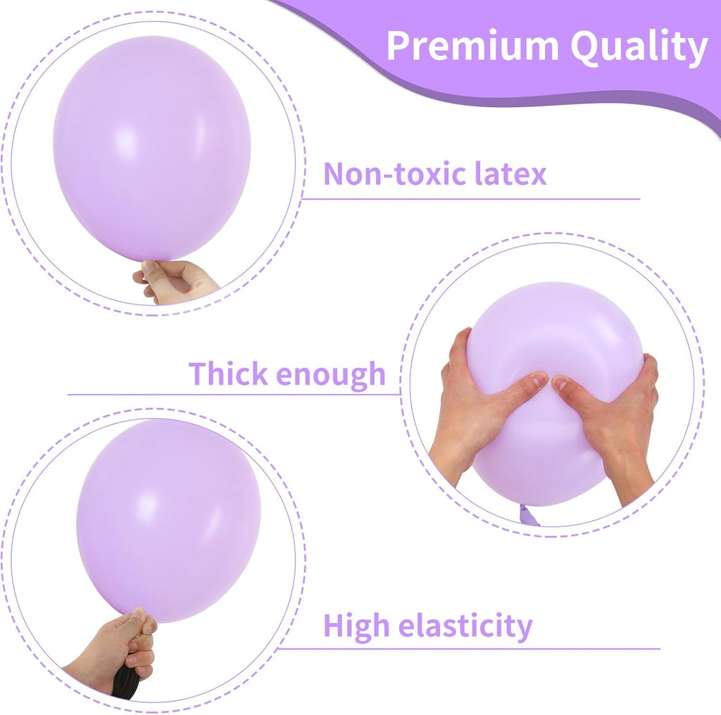 RUBFAC Lavender Purple Balloons - 105pcs in 5/10/12/18 Inches | Perfect for Birthday, Baby Shower & Wedding Decor