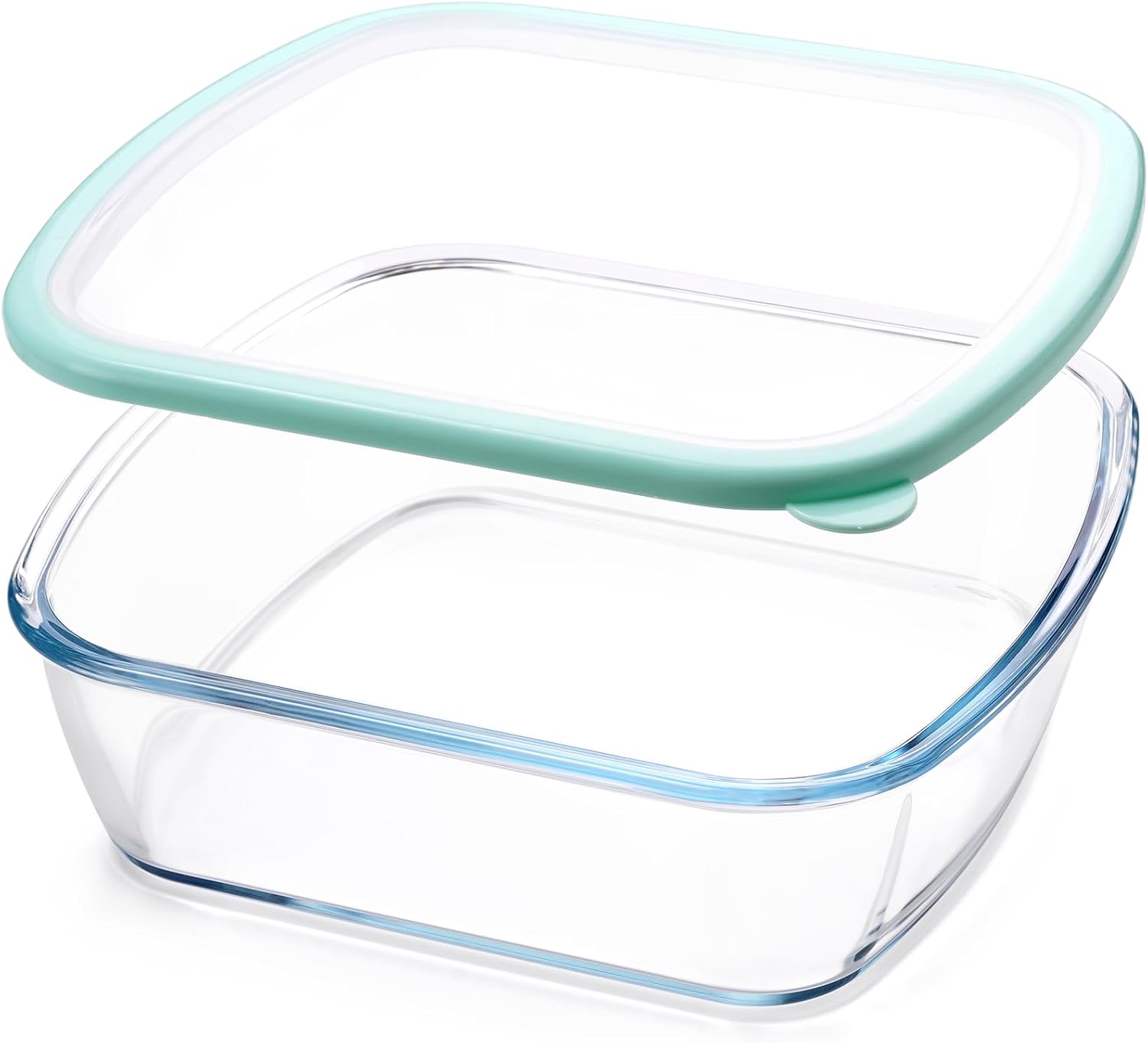 NUTRIUPS 9 x 9 Glass Baking Dish with Lid - Large 2.75QT Deep Oven Pan in Green (2.6L)
