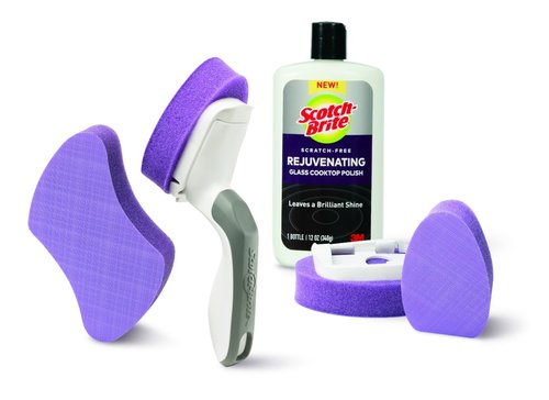 Scotch-Brite Glass Cooktop Wand Replacement Heads, Cleans With Just Water, Tackle Burnt-On Messes, 2 Replacement Heads