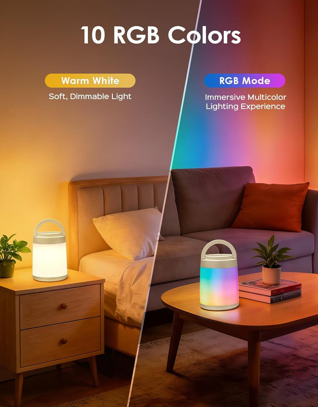 One Fire Night Light - Portable Kids Night Light with 10 Colors & Remote Control | Rechargeable Touch Lamp