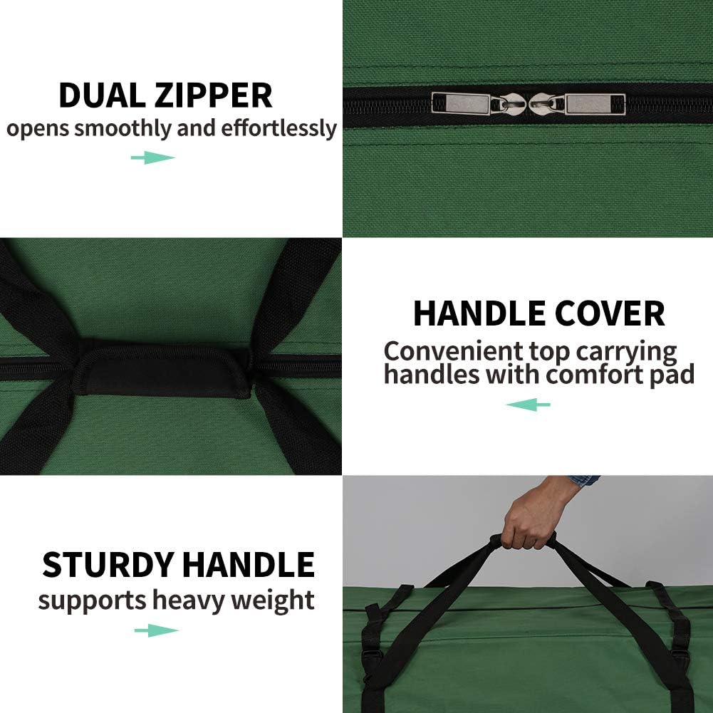 OurWarm Christmas Tree Storage Bag - Extra Large Heavy Duty Design with Reinforced Zipper | Fits 7.5ft Tree, 50" x 15" x 20", Green