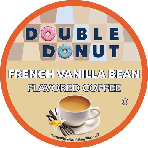 Double Donut Coffee French Vanilla Coffee Medium Roast Flavored Coffee Pods for Keurig K Cups Makers from Double Donut, 72 Count (Pack of 1)