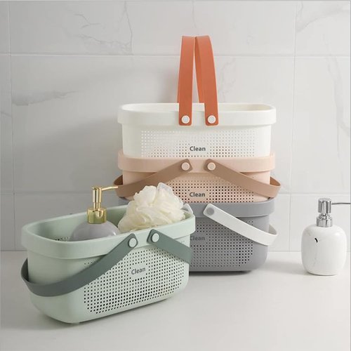 JiatuA Plastic Storage Basket - Portable Shower Caddy Tote Organizer for Bathroom & Kitchen | Green