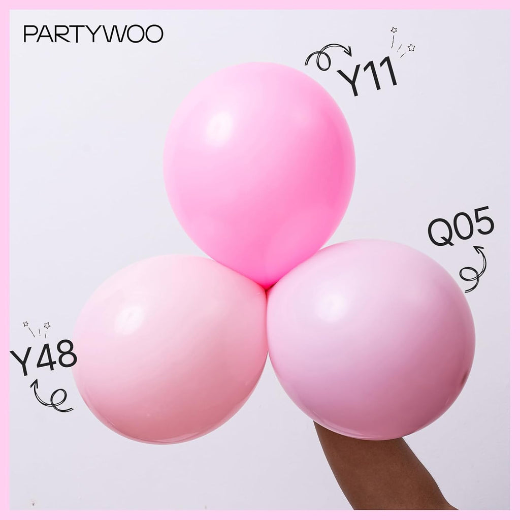 PartyWoo Baby Pink Balloons - 100pcs 5-Inch Pastel Balloons for Baby Showers & Celebrations