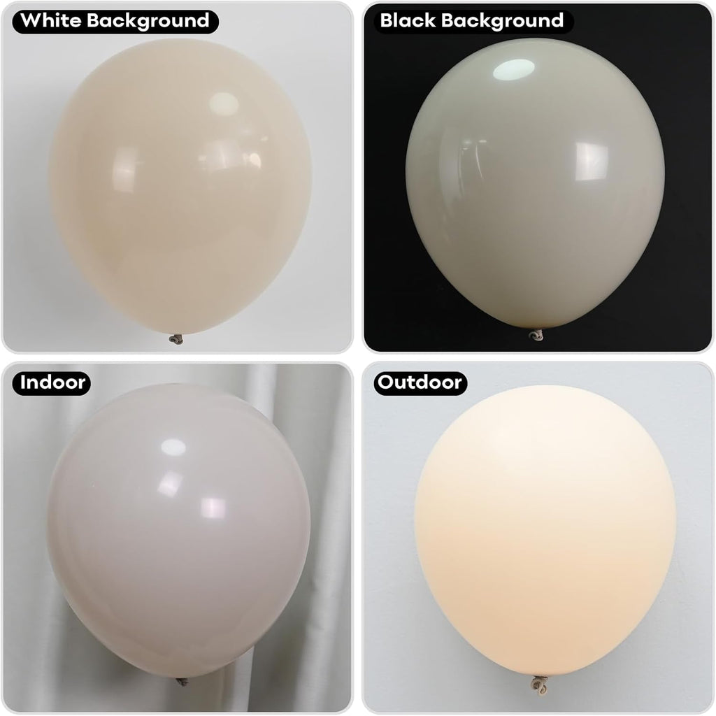 Skiennix Sand White Balloons - 100 Pack 5-Inch Beige Latex Balloons for Boho Party Decor