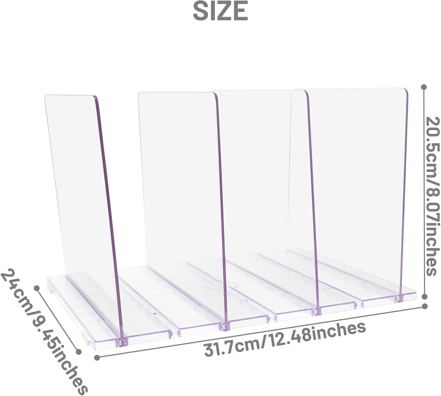 Skiennix Gift Bag Storage Organizer - Clear Acrylic Design with Adjustable Shelf Divider | Perfect for Small Closets