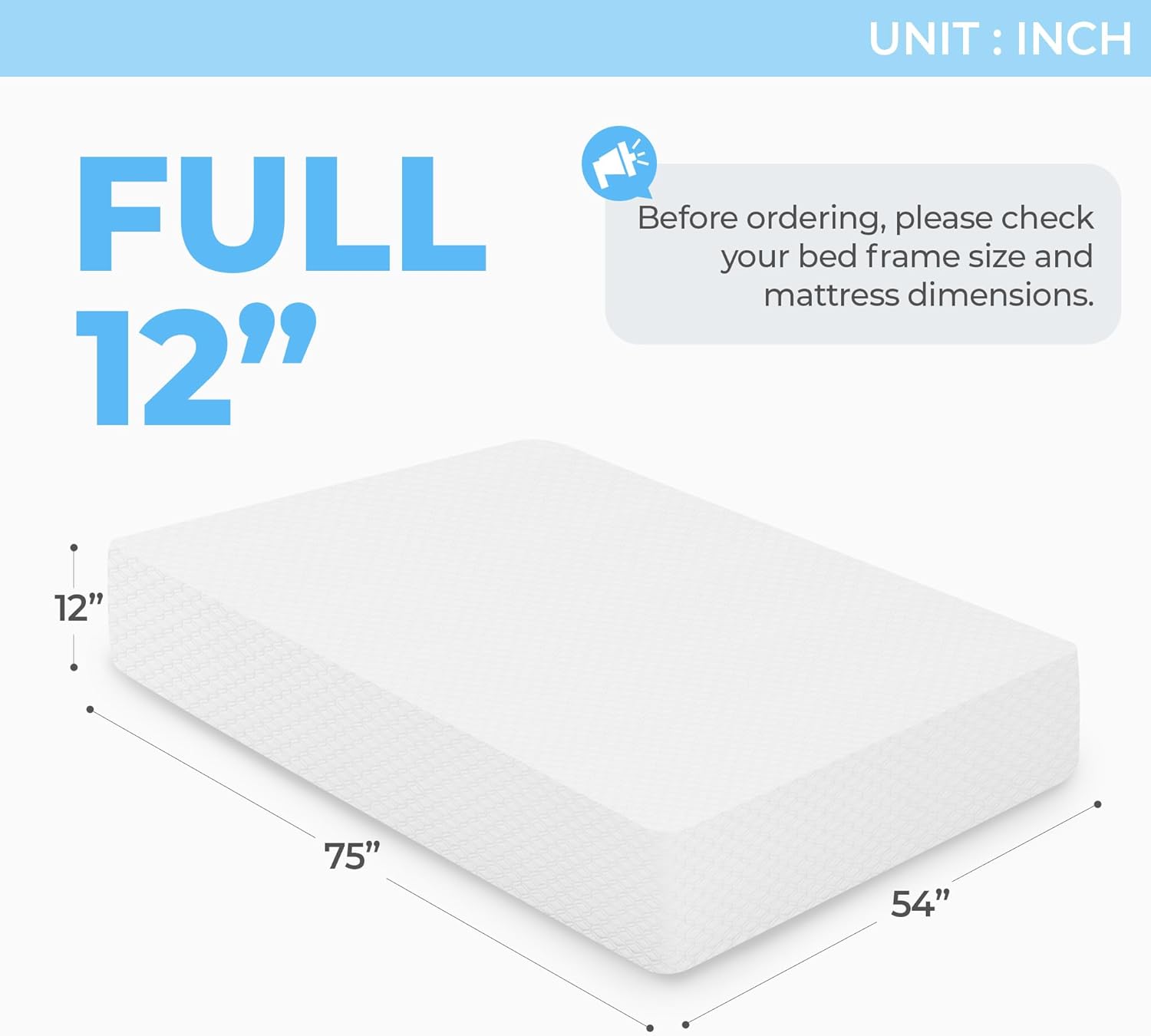 Neo Sleep 12-Inch Full Cooling Gel Memory Foam Mattress - Medium Firm, Pressure Relieving & CertiPUR-US Certified
