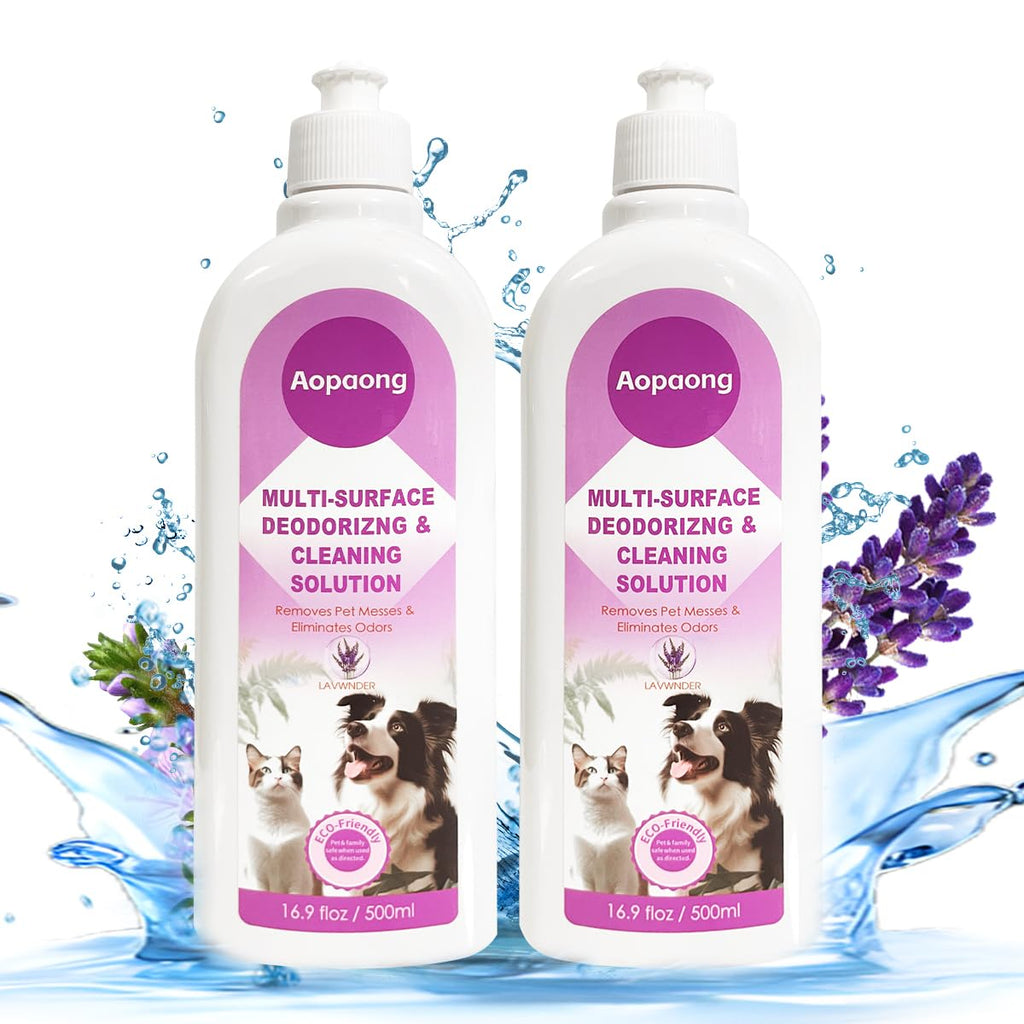 Aopaong Multi-Surface Floor Cleaning Solution, Lavender Scent, Compatible with Roborock, eufy, Dreame, iRobot Roomba Robot Vacuums and Mops, Cordless Wet/Dry Vacuums and WetJet Mops, 16.9 fl oz ×2