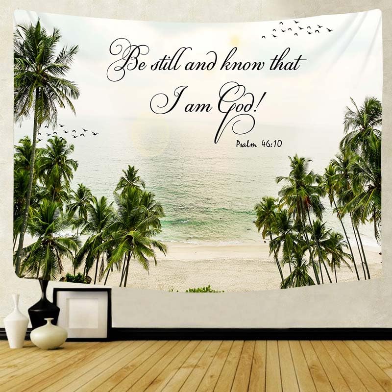 Christian Wall Tapestry - Be Still and Know That I Am God - 59x47