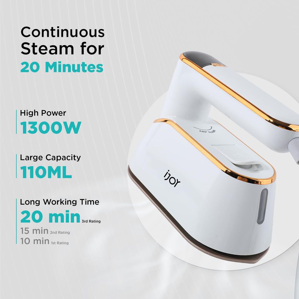 iJoy Travel Steamer Iron 1200W Portable Handheld with 4 Modes & LCD Display – Fast Heating in 10s, 180° Swivel Handle, Powerful Wrinkle Remover for Home, Dorm & Travel| Plancha a Vapor Para Ropa