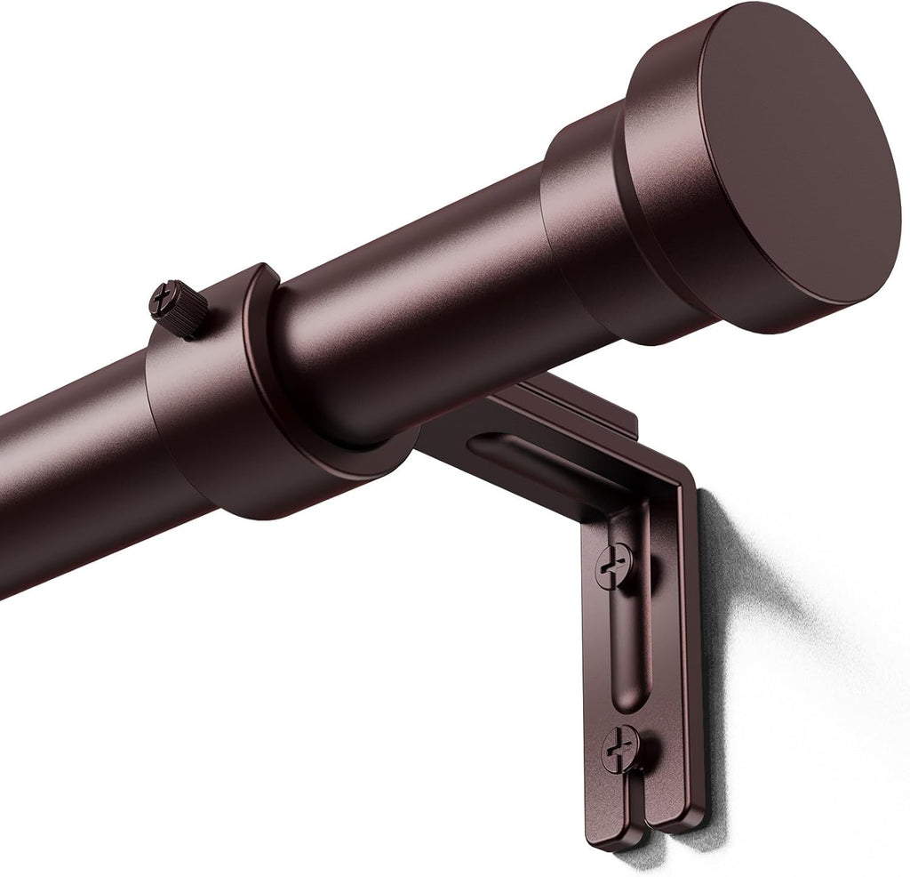 YaFex Curtain Rods - Heavy Duty 1 Inch Adjustable Window Treatment Rods | 32-84 Inch, Bronze Finish