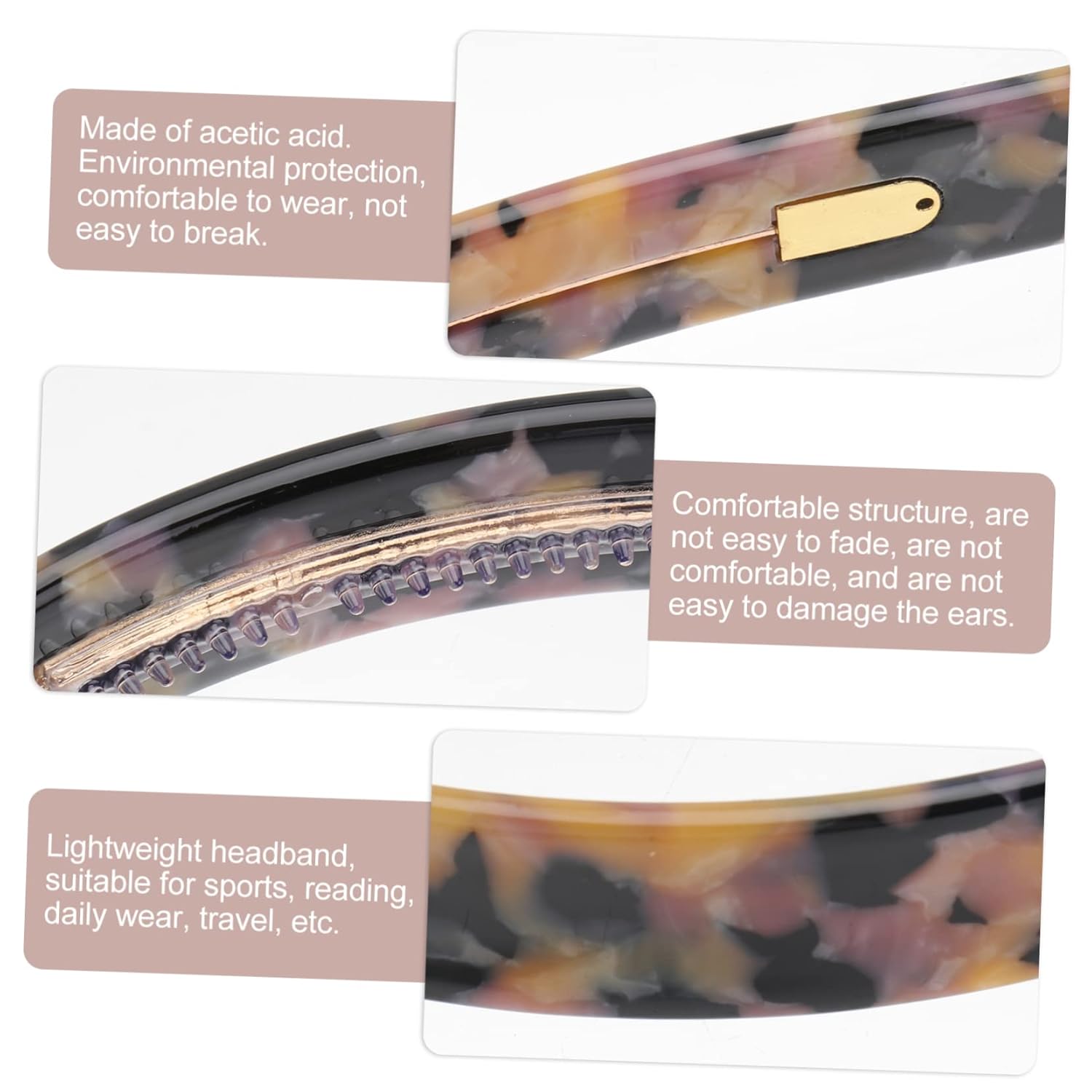 Uonlytech Non-Slip Headband - Lightweight & Comfortable Hair Accessories for Women | Perfect for Face Washing & Daily Wear (5.47"x4.72"x0.59")
