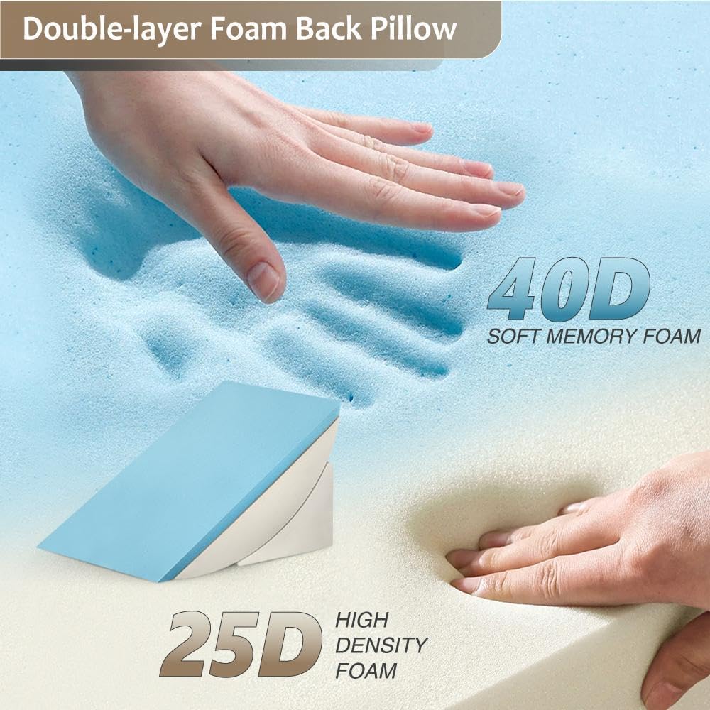 Skiennix 9PCS Orthopedic Bed Wedge Pillow Set - Adjustable Memory Foam for Back & Leg Pain Relief | Ideal for Surgery Recovery & GERD