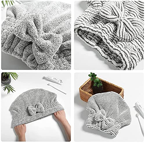 Microfiber Hair Towel Wrap Set for Curly & Thick Hair - 2 Pcs
